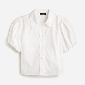 66/ j crew by335 puff-sleeve shirt in cotton poplin